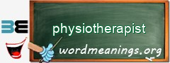 WordMeaning blackboard for physiotherapist